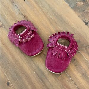Burgundy Heyfolks (Minimocs) size 4 (12-18 months)